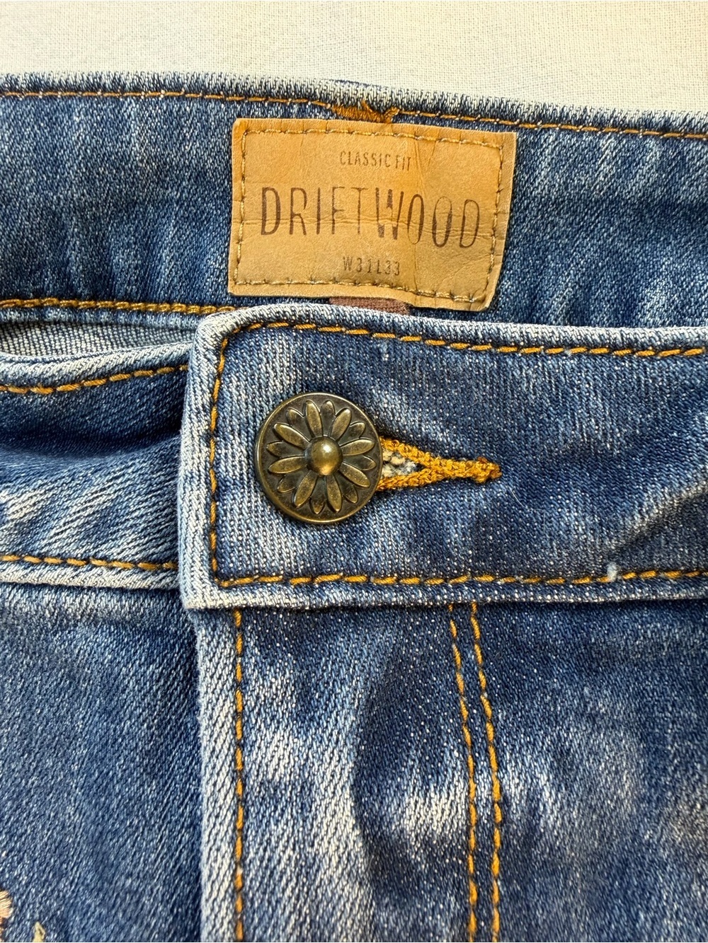 Driftwood Floral Embroidered Kelly Bootcut Flare Jeans Blue Denim - Picture 8 of 11